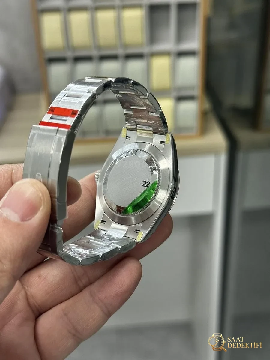 VS Factory Rolex 41 Oyster Perpetual serisi beyaz kadranlı replika kol saati - VS saat - Makro Kadran ve İndeks İşçiliği