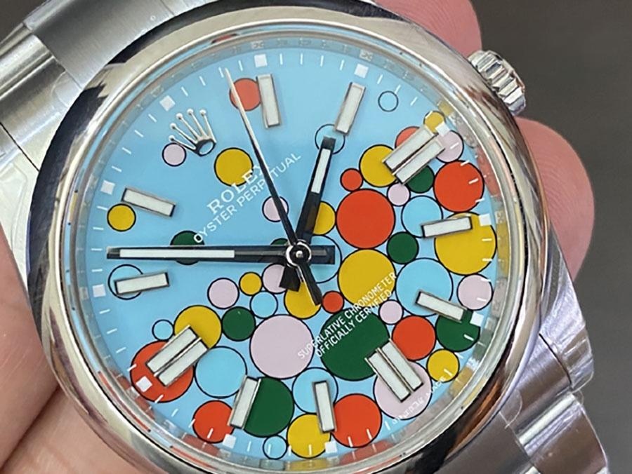 VS Factory Rolex 41 Oyster Perpetual serisi Tiffany mavisi replika kol saati - VS Saat — 3. fotoğraf