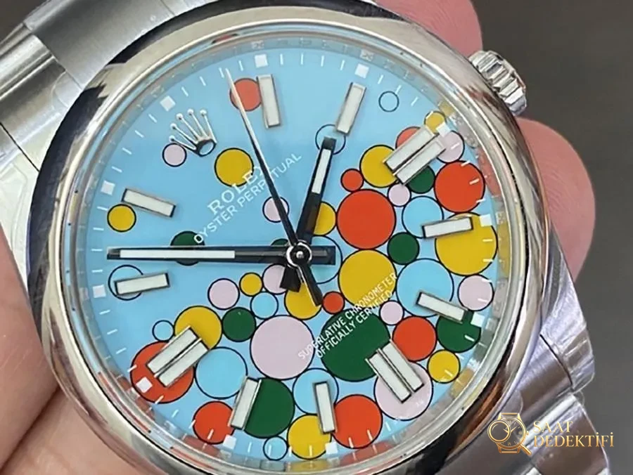 VS Factory Rolex 41 Oyster Perpetual serisi Tiffany mavisi replika kol saati - VS Saat - Kasa Profili ve Kurma Kolu İncelemesi