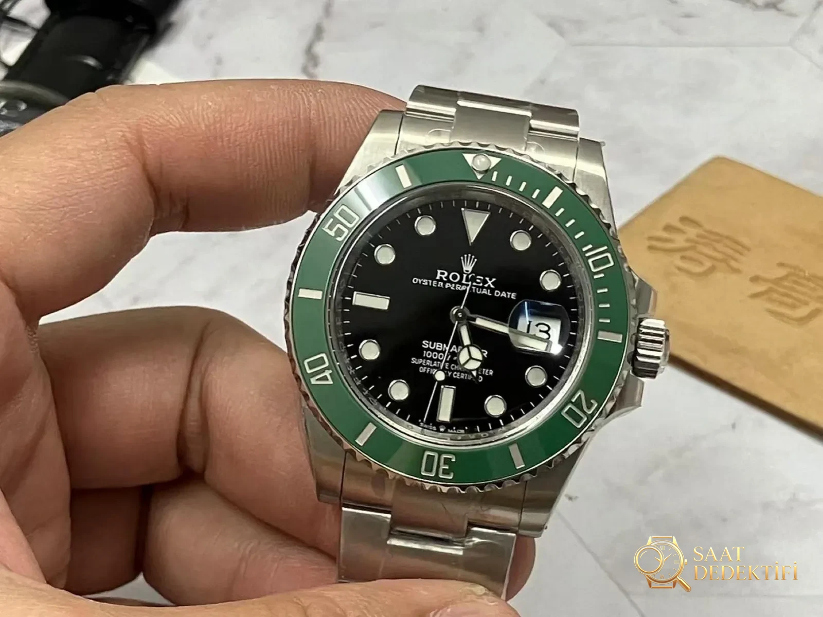 VS Factory Rolex 41 yeşil su hayaleti, Dandong 3235 mekanizmasıyla en iyi versiyon mu? - Kadran Detayı ve Bezel İşçiliği