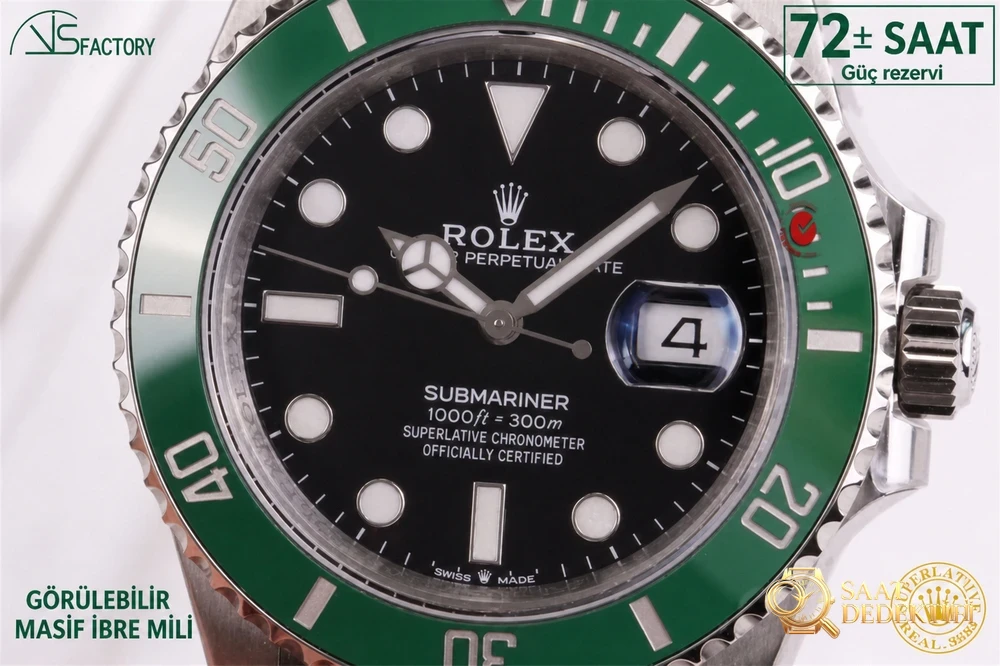 VS Factory Rolex 41 mm Submariner «72 saat mekanizma» yeni model ön satışta - Arka Kapak ve Mekanizma Detayı