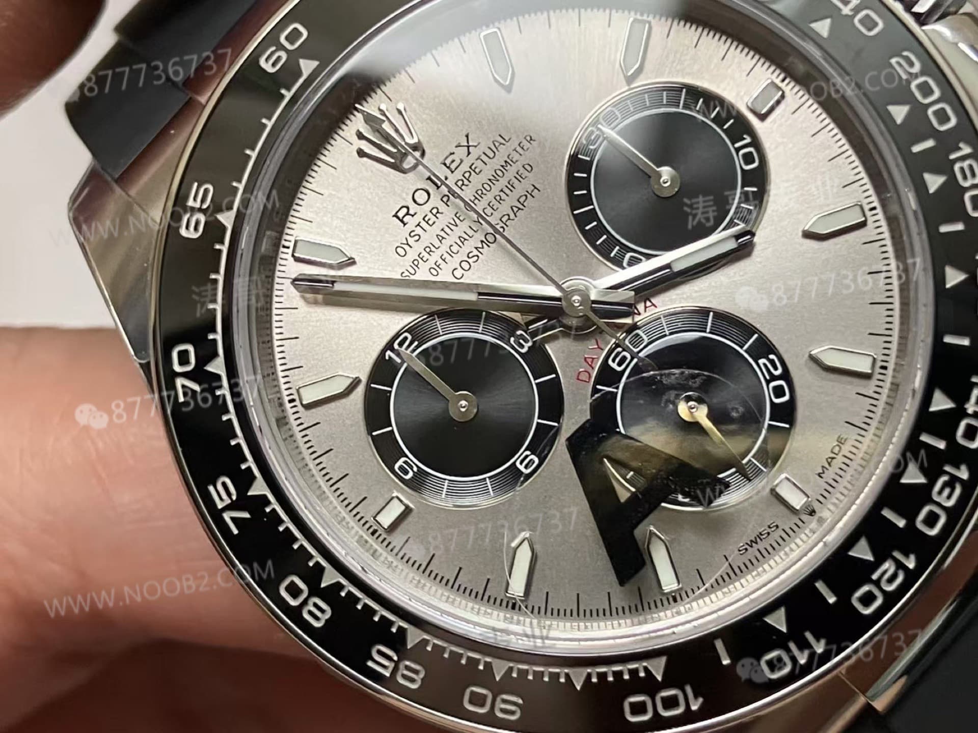 VS Factory Rolex ağırlık dengeli gri kauçuk kayışlı Daytona / beyaz altın Daytona, Dantong 4131 mekanizma 137 gram işçilik nasıl? — 7. fotoğraf