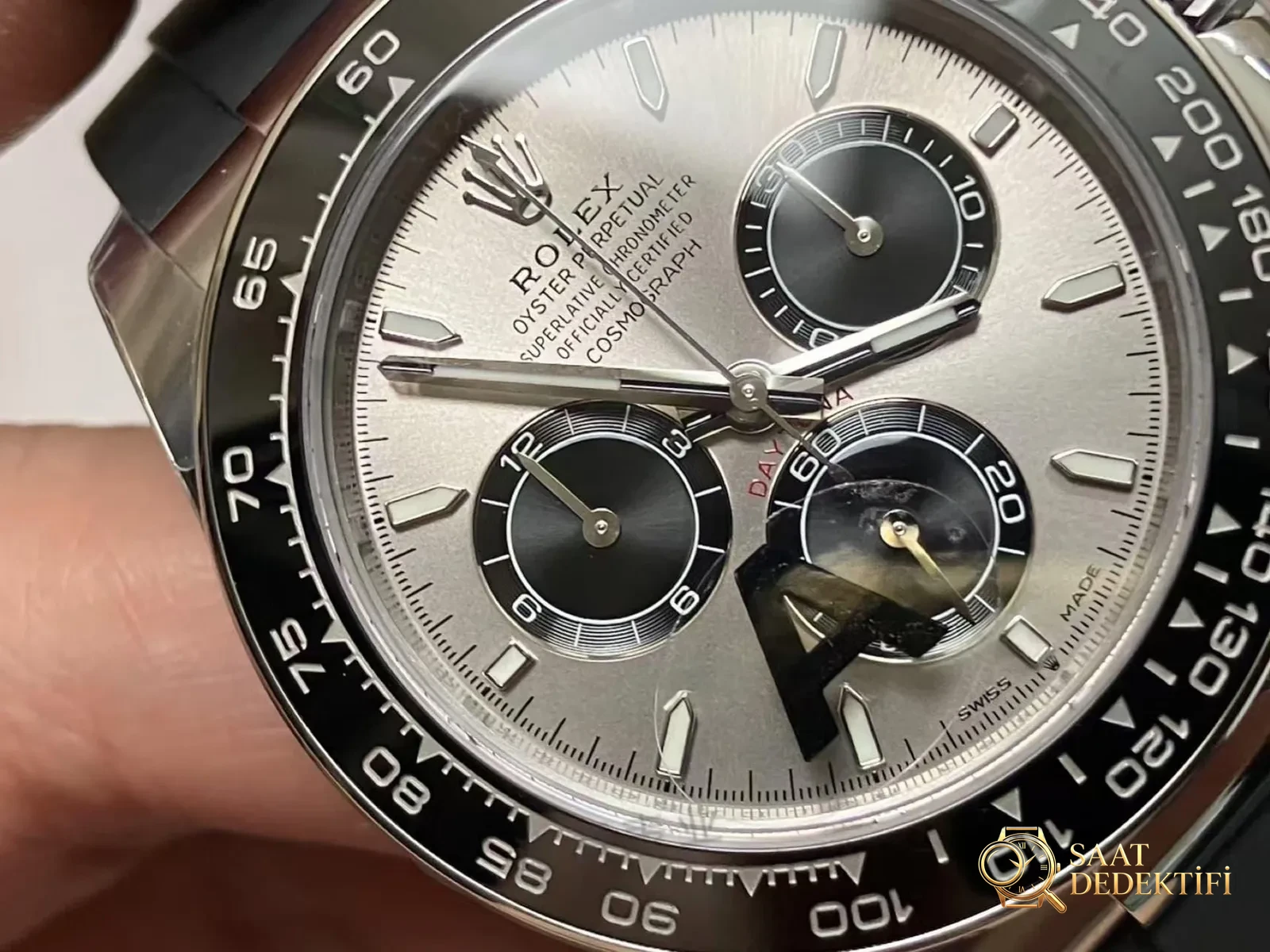 VS Factory Rolex ağırlık dengeli gri kauçuk kayışlı Daytona / beyaz altın Daytona, Dantong 4131 mekanizma 137 gram işçilik nasıl? - fotoğraf 6