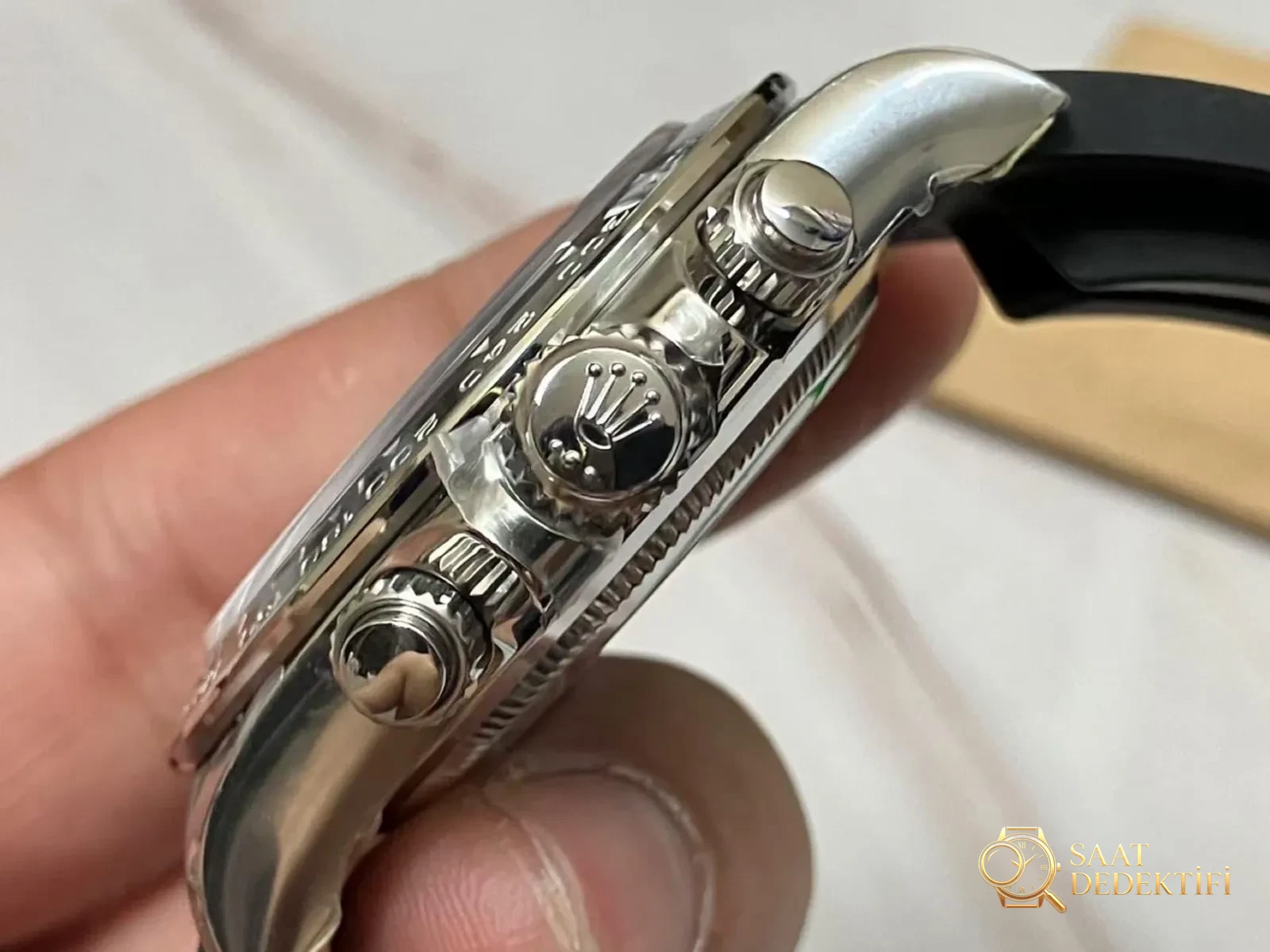 VS Factory Rolex ağırlık dengeli gri kauçuk kayışlı Daytona / beyaz altın Daytona, Dantong 4131 mekanizma 137 gram işçilik nasıl? - fotoğraf 10