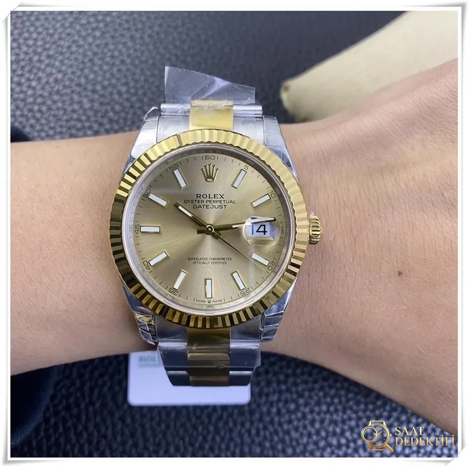 VS Factory Rolex altın-çelik Datejust 41 mm 3235 mekanizmalı replika saatin kalitesi iyi mi? - Bezel İçi Rehaut Gravürü ve Hizalaması