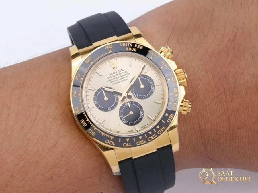VS Factory Rolex altın Daytona 4131 model replika saat - VS Daytona - Kasa Profili ve Kurma Kolu İncelemesi