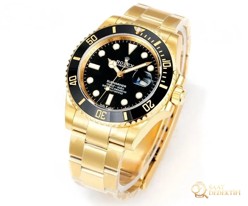 VS Factory Rolex altın Siyah Su Hayaleti 3235 replika saat - VS saat - Kadran Detayı ve Bezel İşçiliği