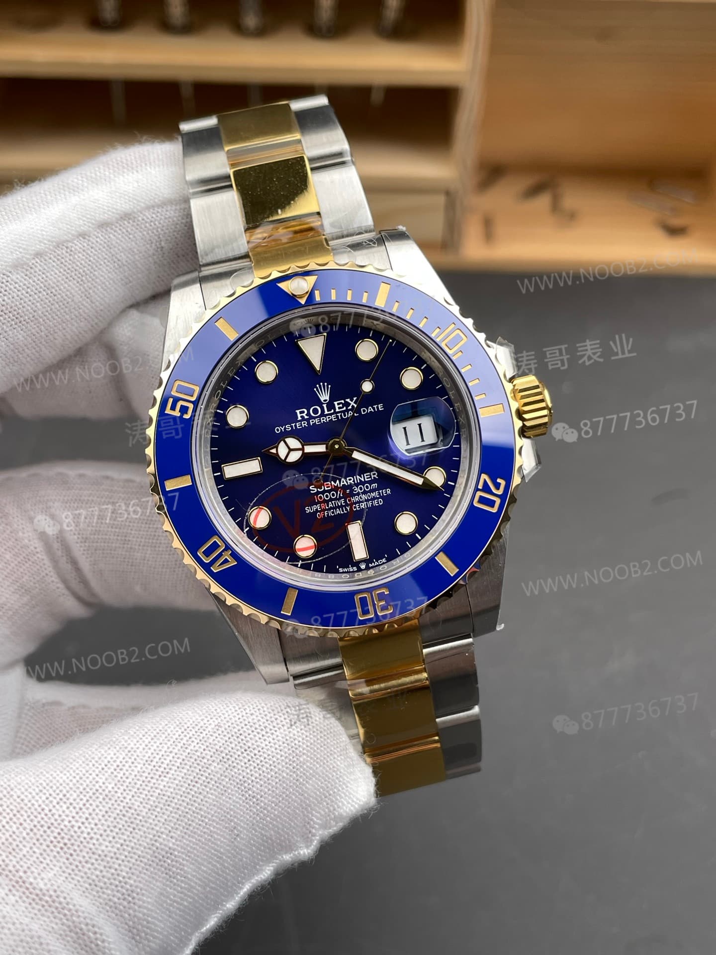 VS Factory Rolex balanslı ağırlıklı iki renkli altın mavi su hayaleti 41 mm, 186G ağırlığında; detay işçiliği nasıl? — 24. fotoğraf