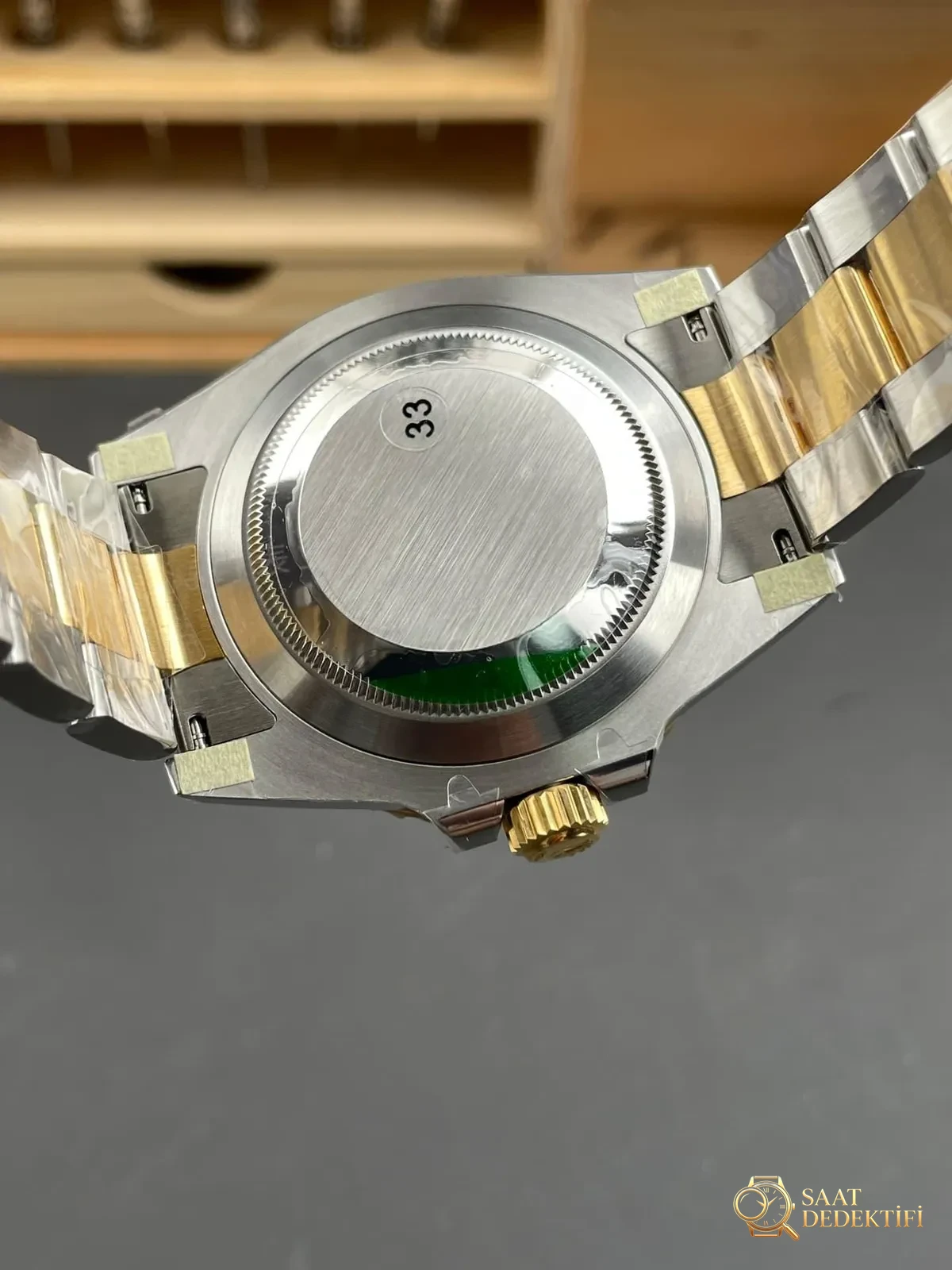 VS Factory Rolex balanslı ağırlıklı iki renkli altın mavi su hayaleti 41 mm, 186G ağırlığında; detay işçiliği nasıl? - Takimetre Skalası ve Baskı Keskinliği