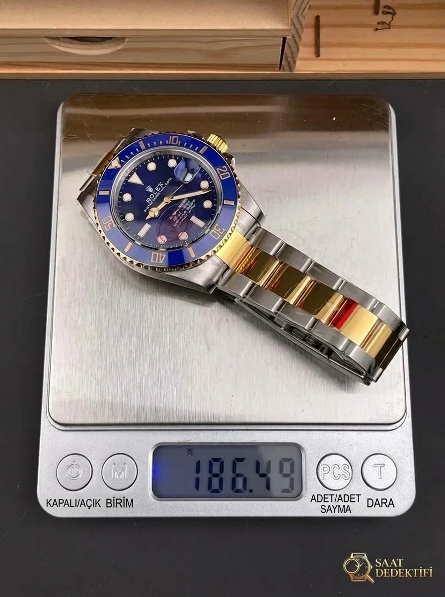 VS Factory Rolex balanslı ağırlıklı iki renkli altın mavi su hayaleti 41 mm, 186G ağırlığında; detay işçiliği nasıl? - Mekanizma Regülatör ve Sapma Ayar Bloğu