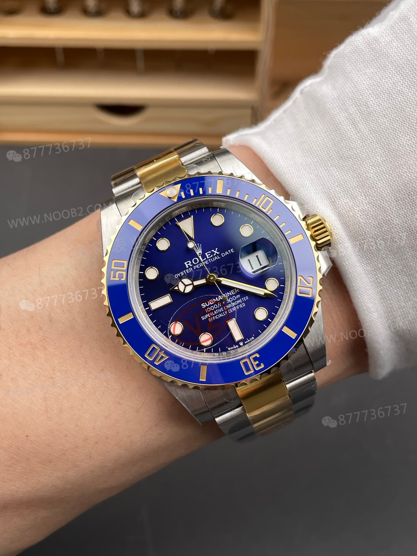 VS Factory Rolex balanslı ağırlıklı iki renkli altın mavi su hayaleti 41 mm, 186G ağırlığında; detay işçiliği nasıl? — 33. fotoğraf