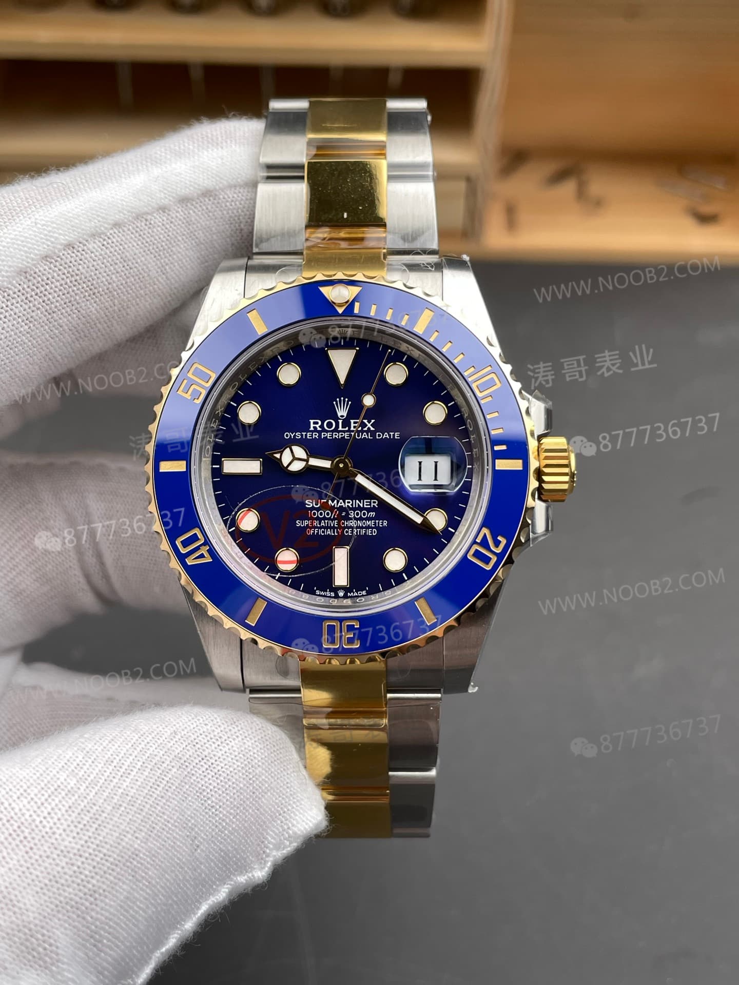 VS Factory Rolex balanslı ağırlıklı iki renkli altın mavi su hayaleti 41 mm, 186G ağırlığında; detay işçiliği nasıl? — 1. fotoğraf