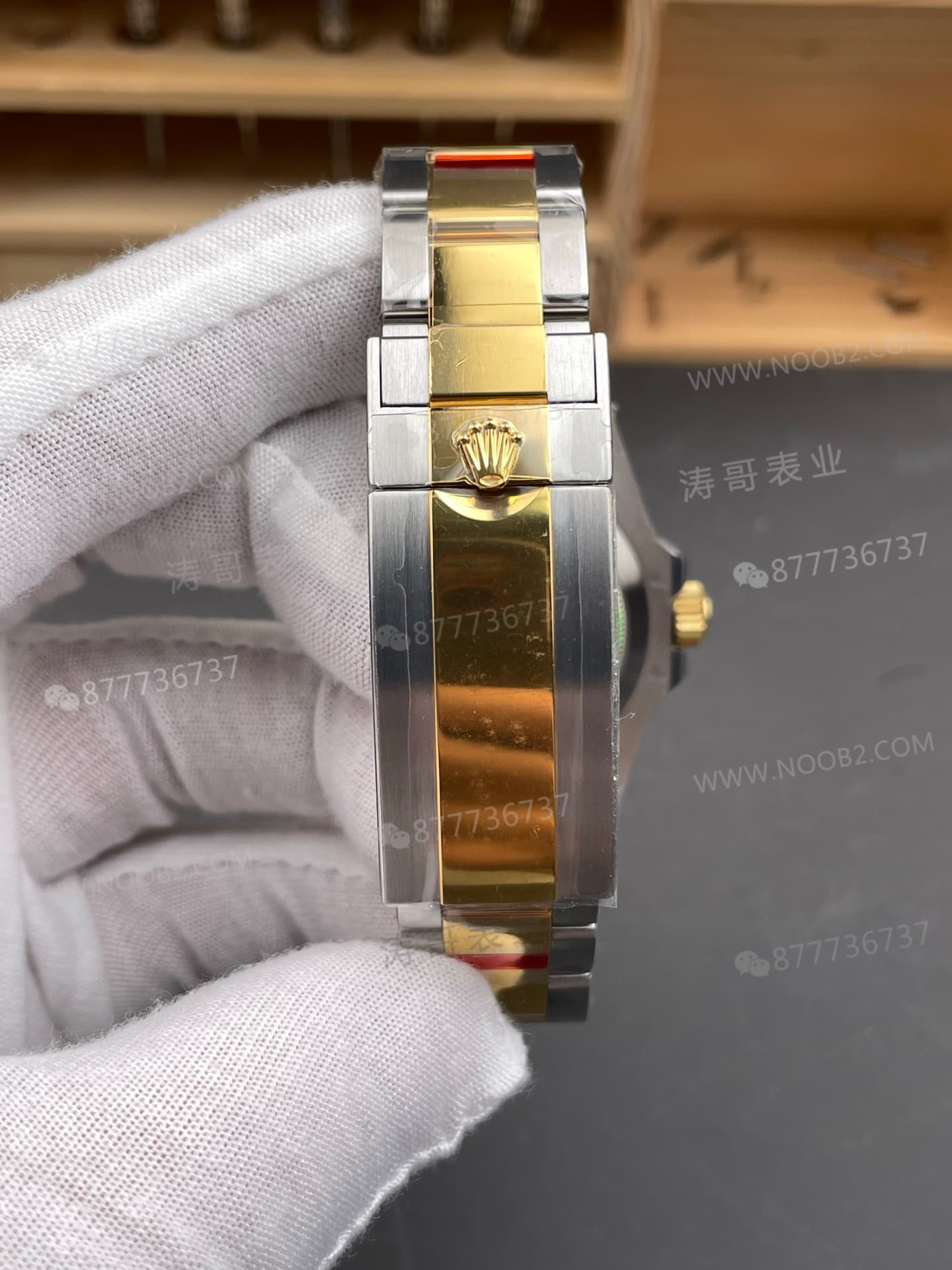 VS Factory Rolex balanslı ağırlıklı iki renkli altın mavi su hayaleti 41 mm, 186G ağırlığında; detay işçiliği nasıl? — 8. fotoğraf