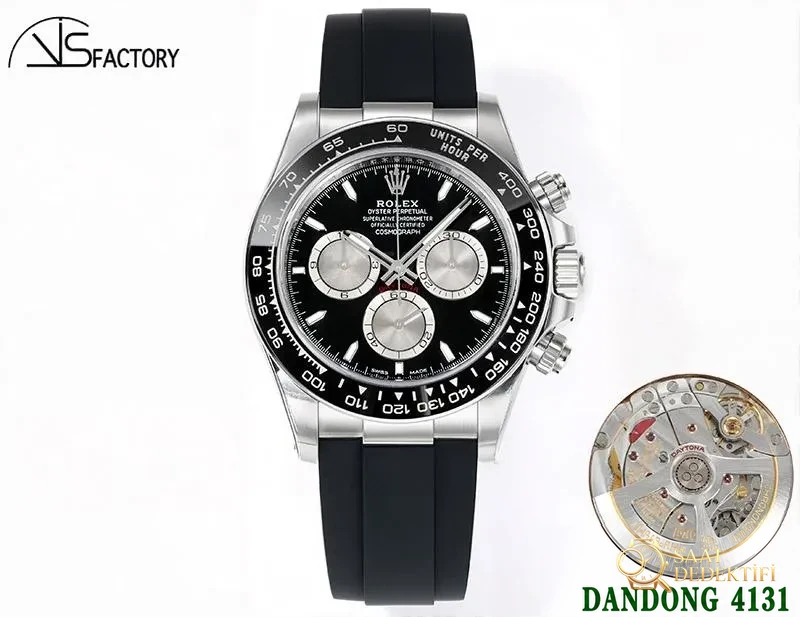 Vs Factory Rolex Beyaz Siyah Daytona Replika Saat vs Daytona Karşılaştı... - Ön Görünüm ve Kasa Tasarımı