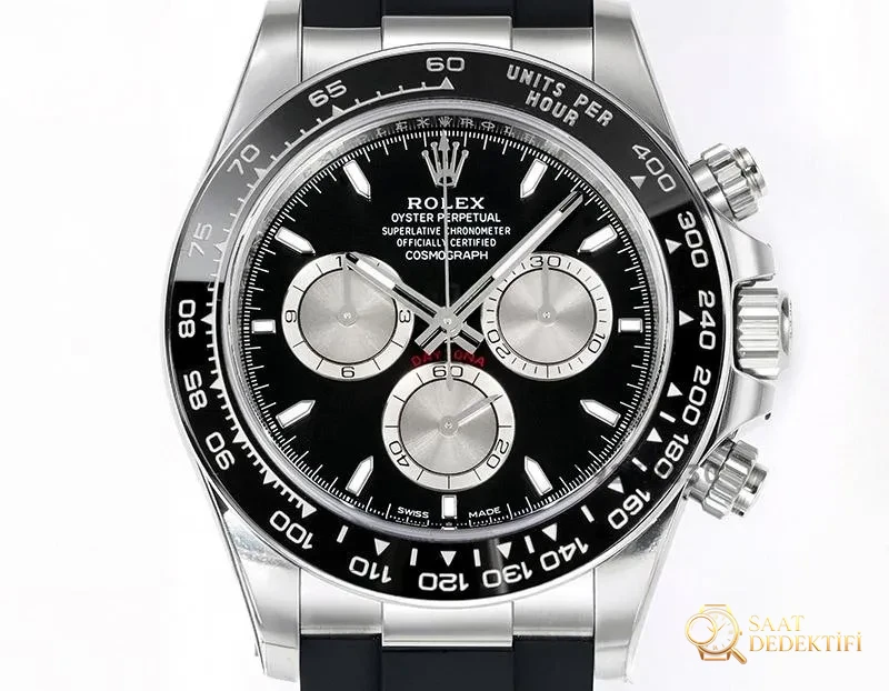 VS Factory Rolex Beyaz-Siyah Daytona Replika Saat - VS Daytona - Kadran Detayı ve Bezel İşçiliği