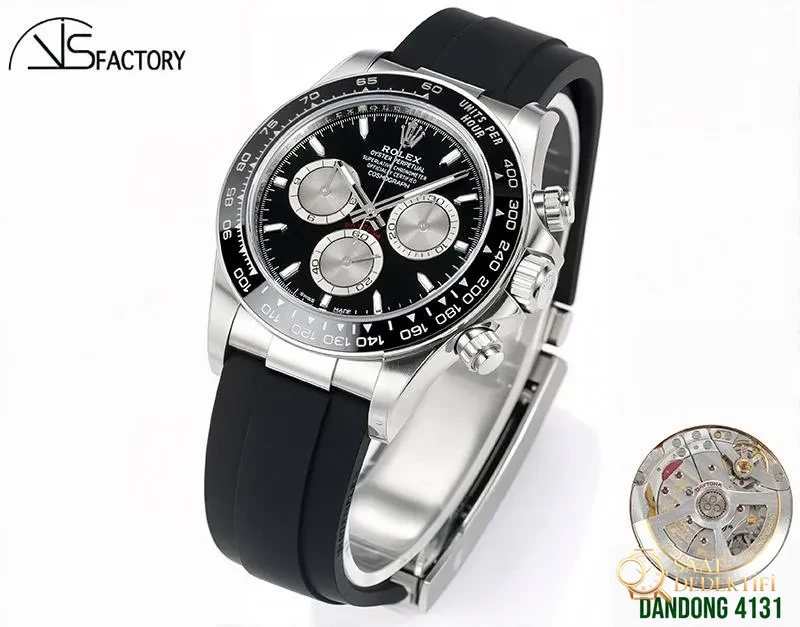 VS Factory Rolex Beyaz-Siyah Daytona Replika Saat - VS Daytona - Kasa Profili ve Kurma Kolu İncelemesi