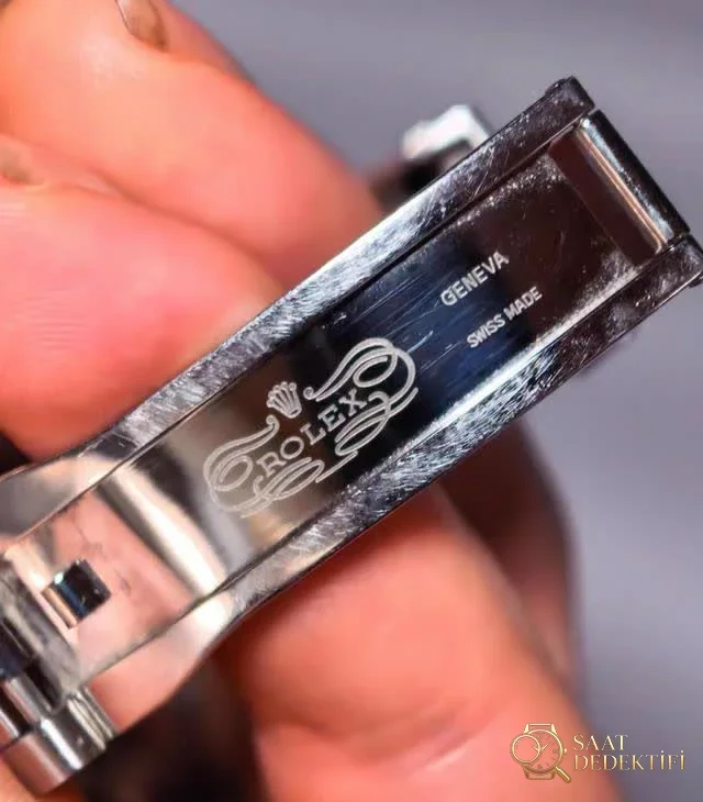 VS Factory Rolex Platinum Buckle Inside Matte Sandblasting, PT950 Hallmark and Geneva Engravings