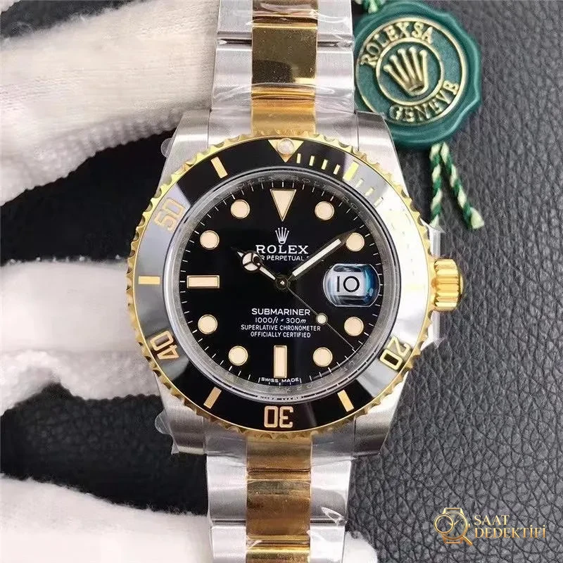VS Factory Rolex çelik-altın siyah Submariner işçiliği nasıl? - Kadran Detayı ve Bezel İşçiliği