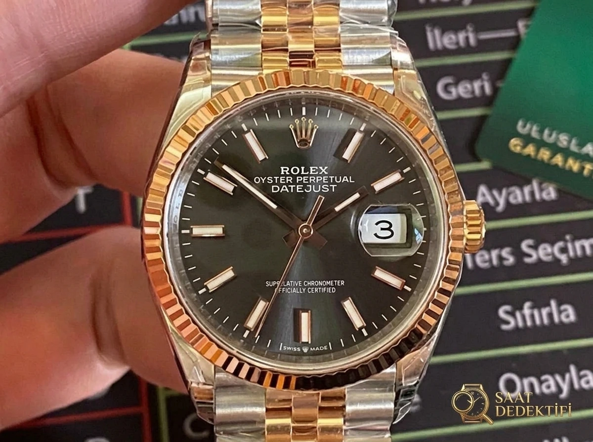 VS Factory Rolex Datejust 36 126231-0013 replika saat - VS saat - Kadran Detayı ve Bezel İşçiliği