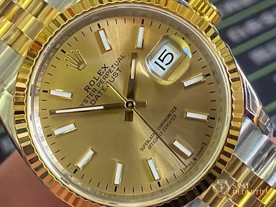 VS Factory Rolex Datejust 36 126233-0015 Replika Kol Saati - VS Saat - Kasa Profili ve Kurma Kolu İncelemesi