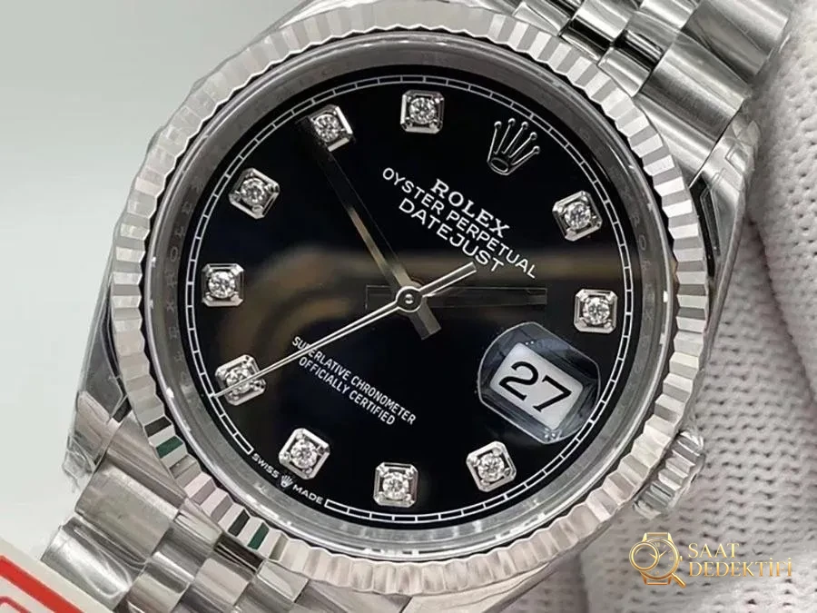 VS Factory Rolex Datejust 36 126234-0028 Replika Saat - VS Saat - Kadran Detayı ve Bezel İşçiliği