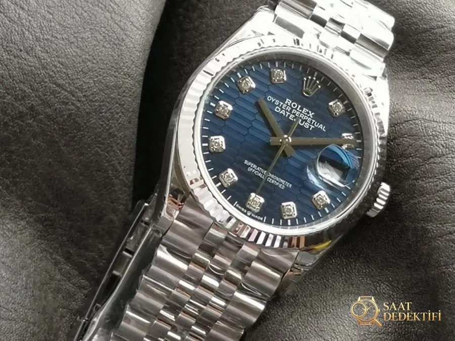 VS Factory Rolex Datejust 36 126234-0058 Replika Saat - VS Saat - Kadran Detayı ve Bezel İşçiliği