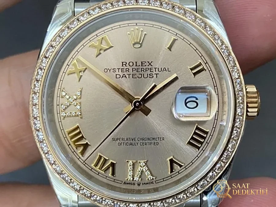 VS Factory Rolex Datejust 36 126281-0015 Replika Saat - VS Saat - Arka Kapak ve Mekanizma Detayı