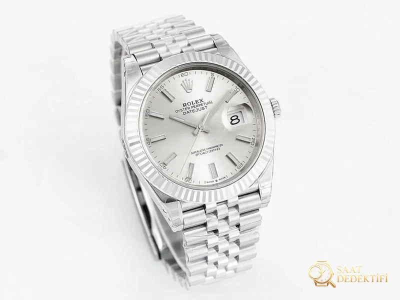 VS Factory Rolex Datejust 36 beyaz kadranlı replika kol saati - VS saat - Kasa Profili ve Kurma Kolu İncelemesi