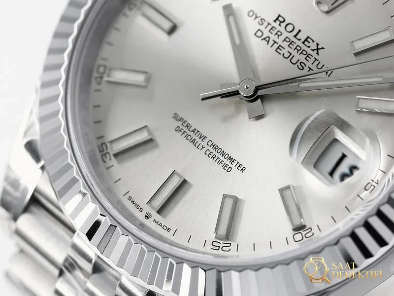 VS Factory Rolex Datejust 36 beyaz kadranlı replika kol saati - VS saat - Arka Kapak ve Mekanizma Detayı