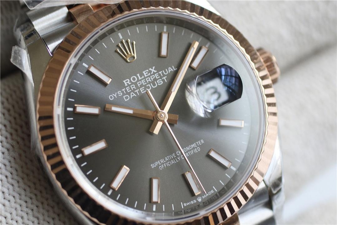 VS Factory Rolex Datejust 36 çelik-rose gold gri kadranlı m126231-0013 kalitesi nasıl? — 4. fotoğraf