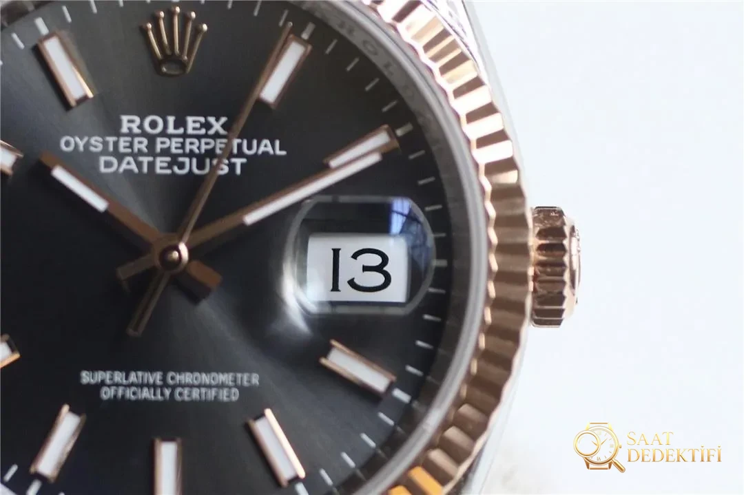 VS Factory Rolex Datejust 36 çelik-rose gold gri kadranlı m126231-0013 kalitesi nasıl? - Klips Kilidi ve Lazer Damgalar