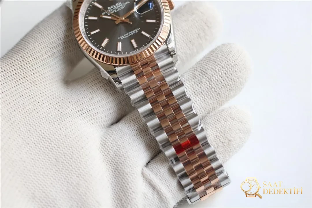 VS Factory Rolex Datejust 36 çelik-rose gold gri kadranlı m126231-0013 kalitesi nasıl? - Yan Profil ve Kordon Bağlantısı