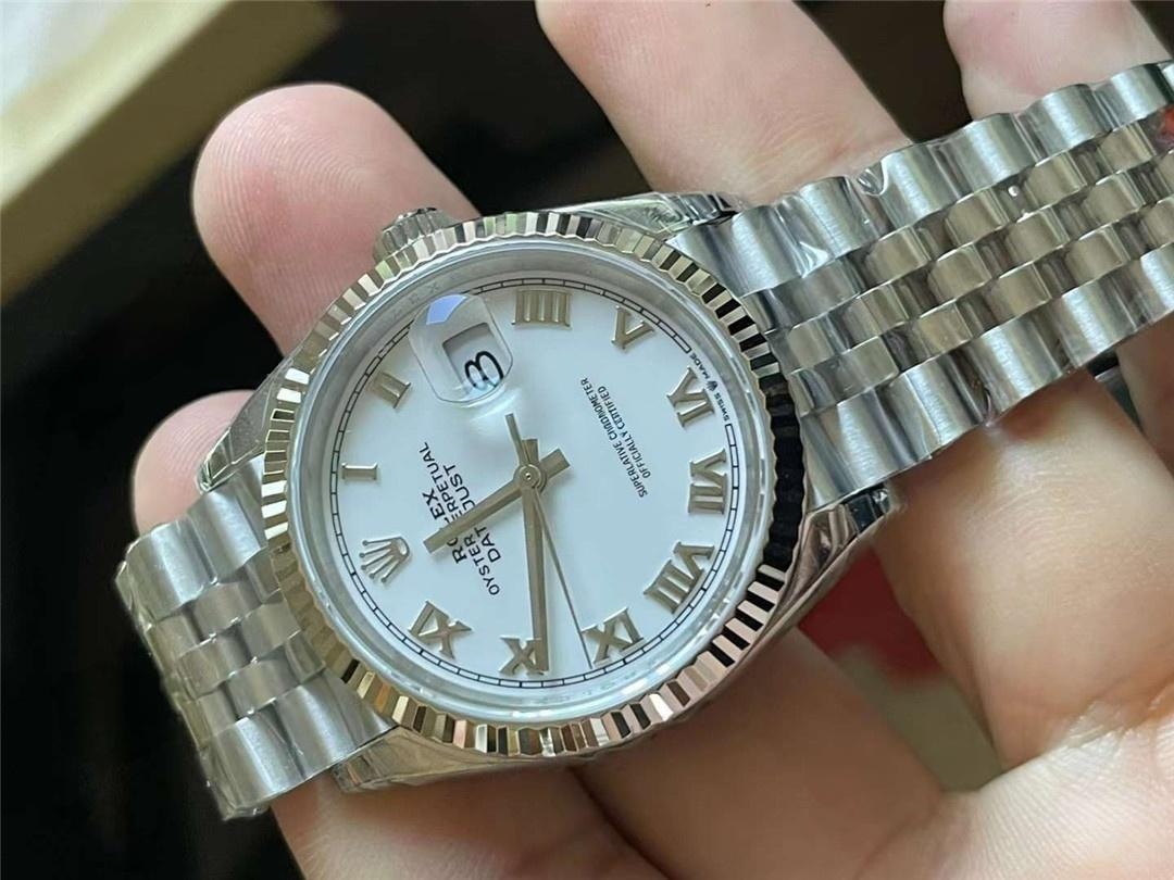 VS Factory Rolex Datejust 36 fildişi beyaz Roma rakamlı işçiliği nasıl? Bir bakışta sahte belli olur mu? — 4. fotoğraf