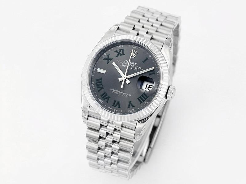 VS Factory Rolex Datejust 36 Gri Kadranlı Roma Rakamlı Replika Saat - VS Saat — 2. fotoğraf