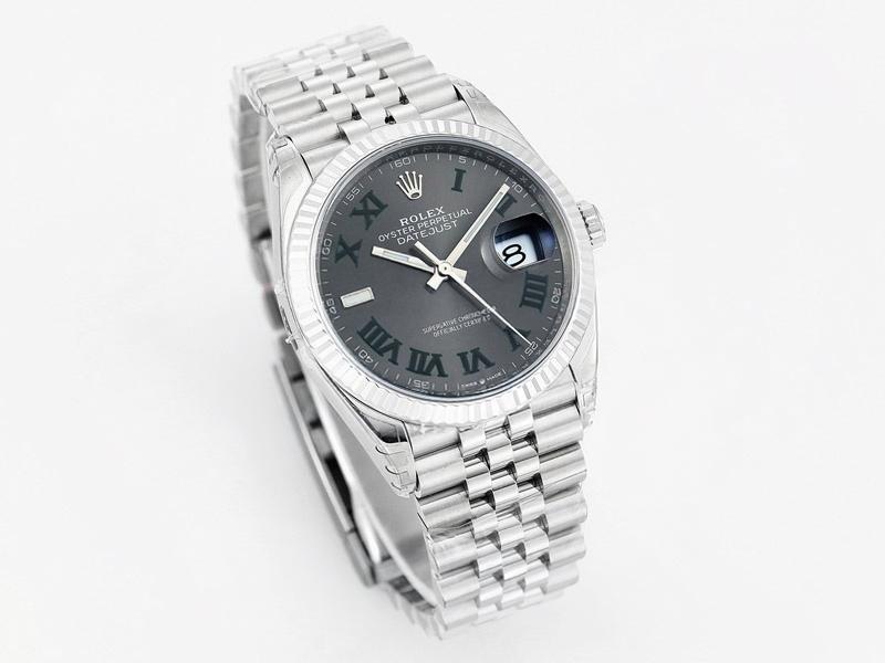 VS Factory Rolex Datejust 36 Gri Kadranlı Roma Rakamlı Replika Saat - VS Saat — 3. fotoğraf