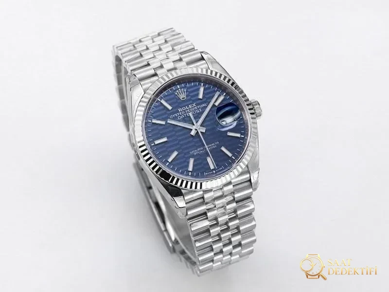 VS Factory Rolex Datejust 36 Blue Check Pattern Replica Wristwatch - VS Watch - Case Profile and Crown Review