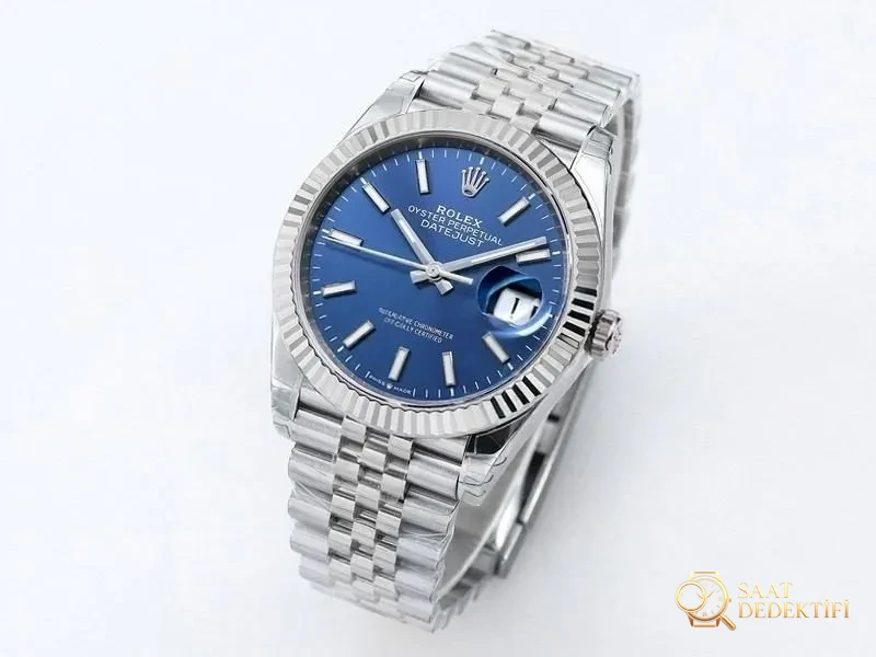 VS Factory Rolex Datejust 36 Mavi Kadran Replika Kol Saati - VS Saat - Kadran Detayı ve Bezel İşçiliği