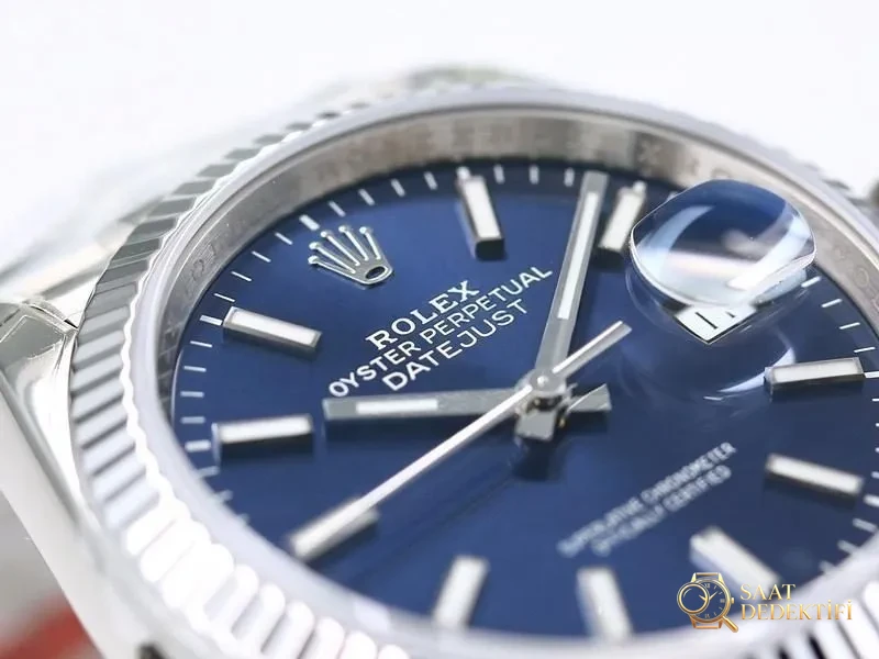 VS Factory Rolex Datejust 36 Mavi Kadran Replika Kol Saati - VS Saat - Arka Kapak ve Mekanizma Detayı