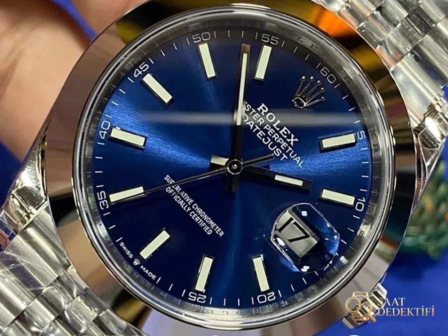 VS Factory Rolex Datejust 41 126300-0002 Replika Kol Saati - VS Saat - Kadran Detayı ve Bezel İşçiliği