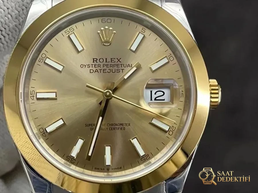 VS Factory Rolex Datejust 41 126303-0009 Replika Saat - VS Saat - Kadran Detayı ve Bezel İşçiliği