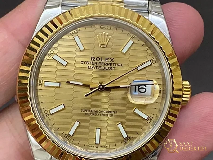 VS Factory Rolex Datejust 41 126333-0022 replika saat - VS Saat - Kadran Detayı ve Bezel İşçiliği