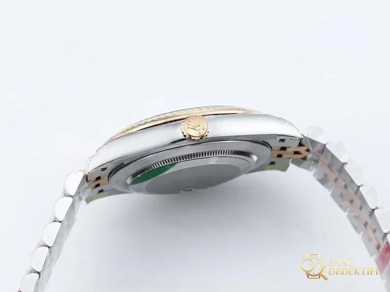 VS Factory Rolex Datejust 41 Everose Gold Grau kariertes Zifferblatt Replik-Armbanduhr – VS-Uhr – Armband, Schnalle und Clip-Mechanismus