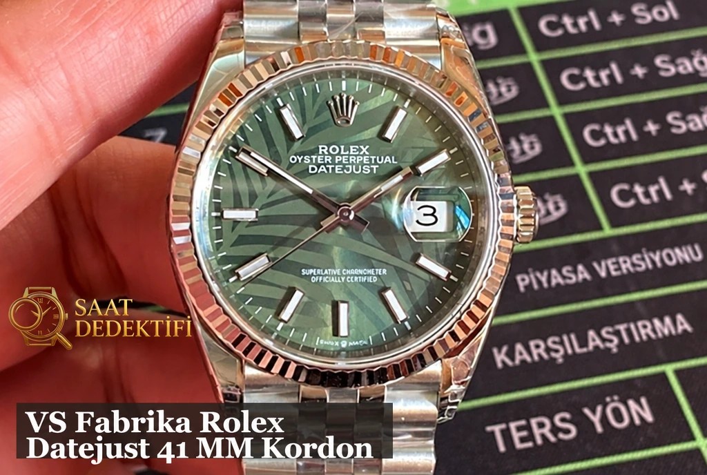 VS Factory Rolex Datejust 41mm Two Tone Roze Altın Oyster Bileşimi
