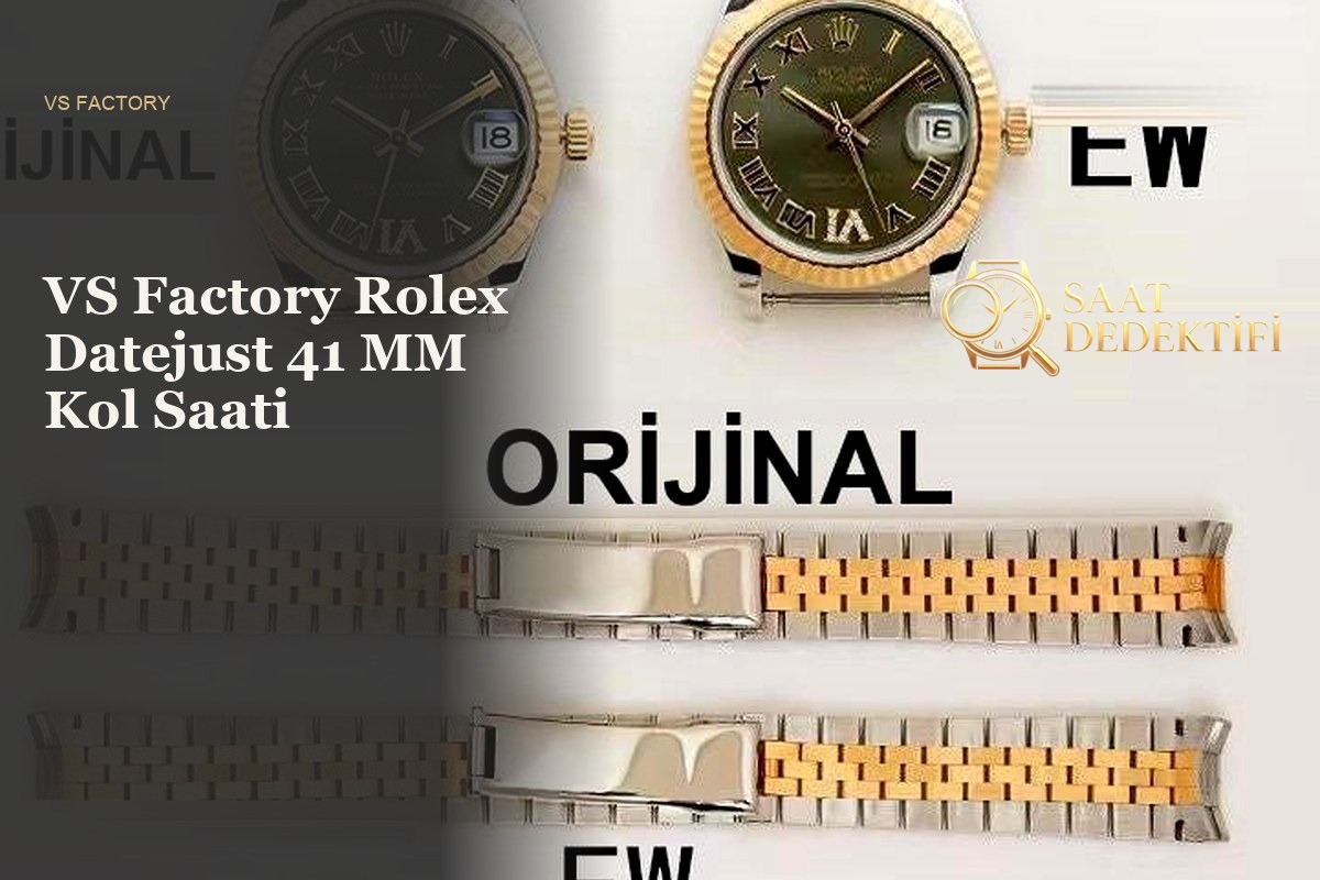 VS Factory Rolex Datejust 41mm Fluted Bezel Altın Kaplama Kalitesi İncelemesi - ön görünüm