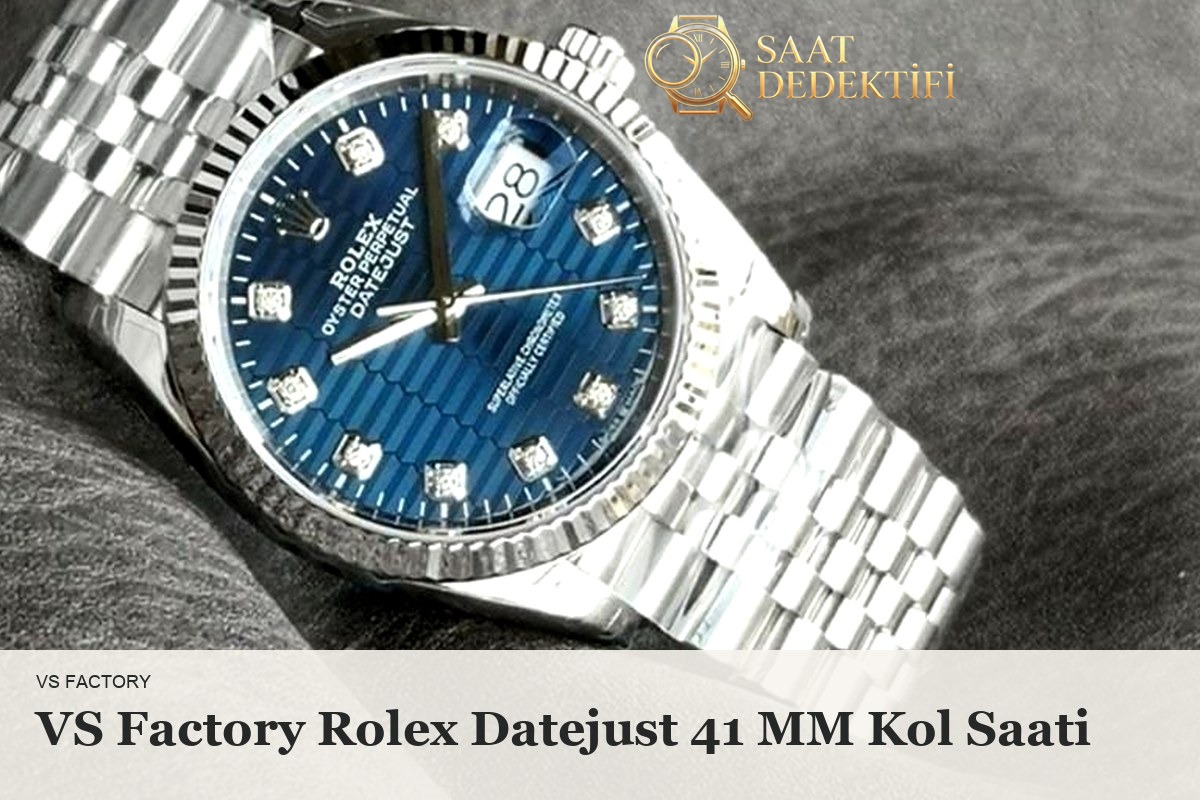 VS Factory Rolex Datejust 41mm Wimbledon Gri Yeşil Roma Rakamlı Model İncelemesi - ön görünüm