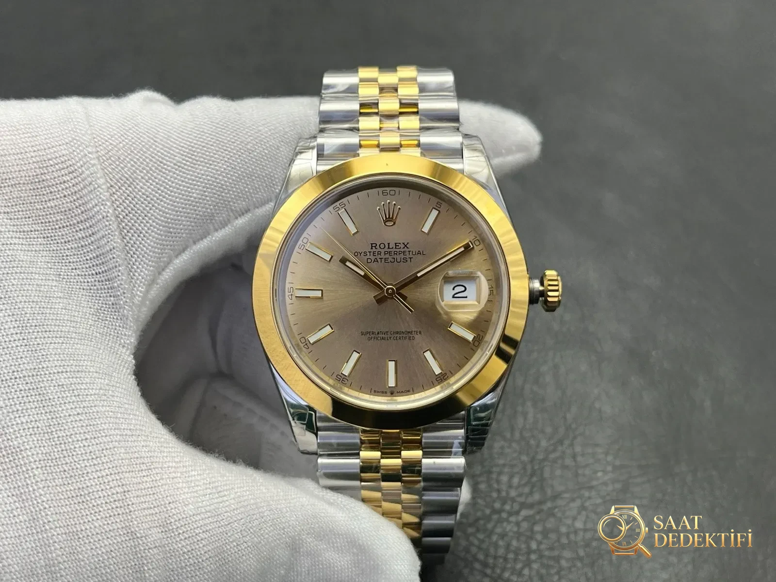 VS Factory Rolex Datejust 41mm Two Tone Sarı Altın Fluted Jubilee İncelemesi - fotoğraf 1