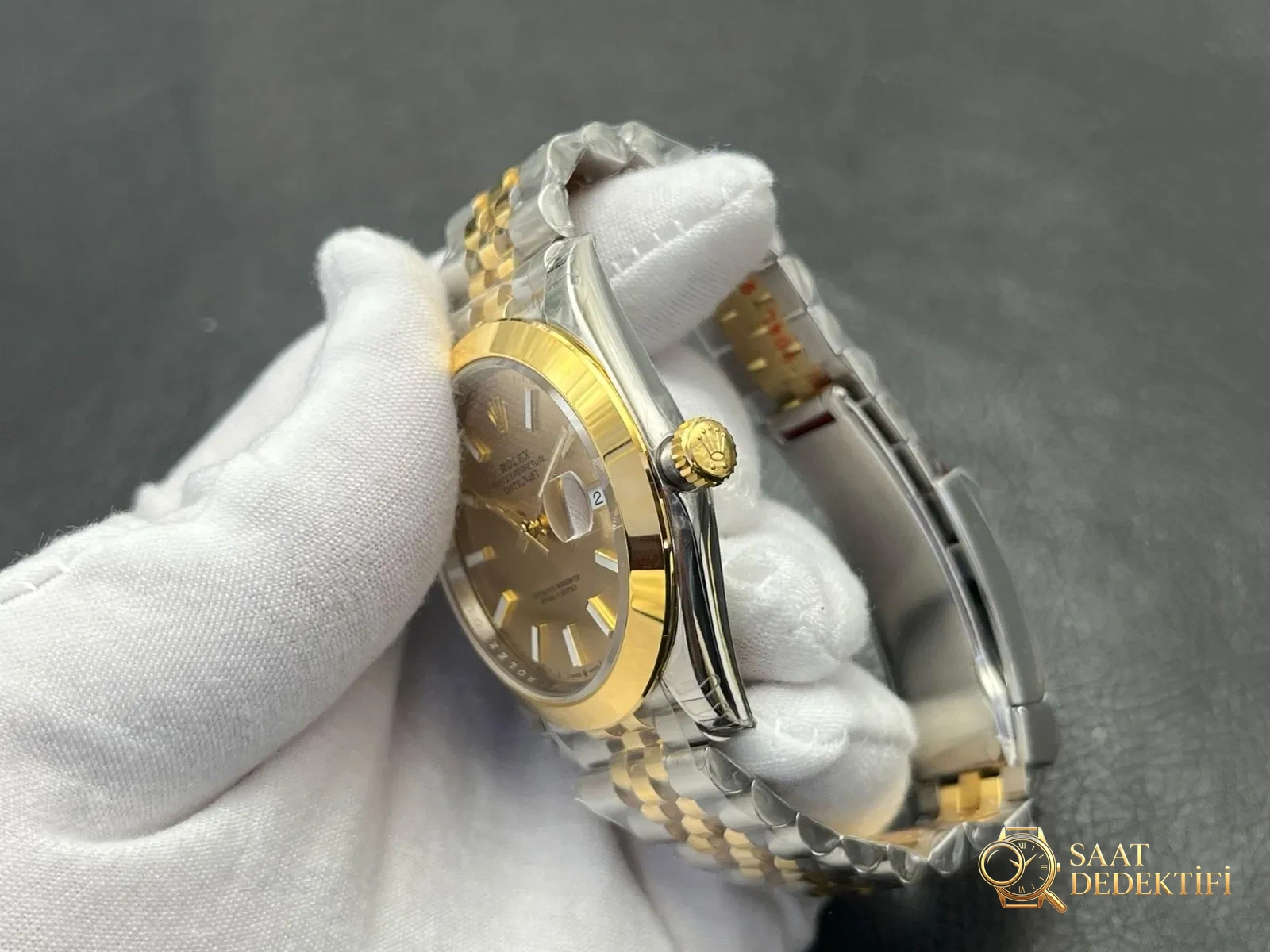 VS Factory Rolex Datejust 41mm Two Tone Sarı Altın Fluted Jubilee İncelemesi - fotoğraf 4