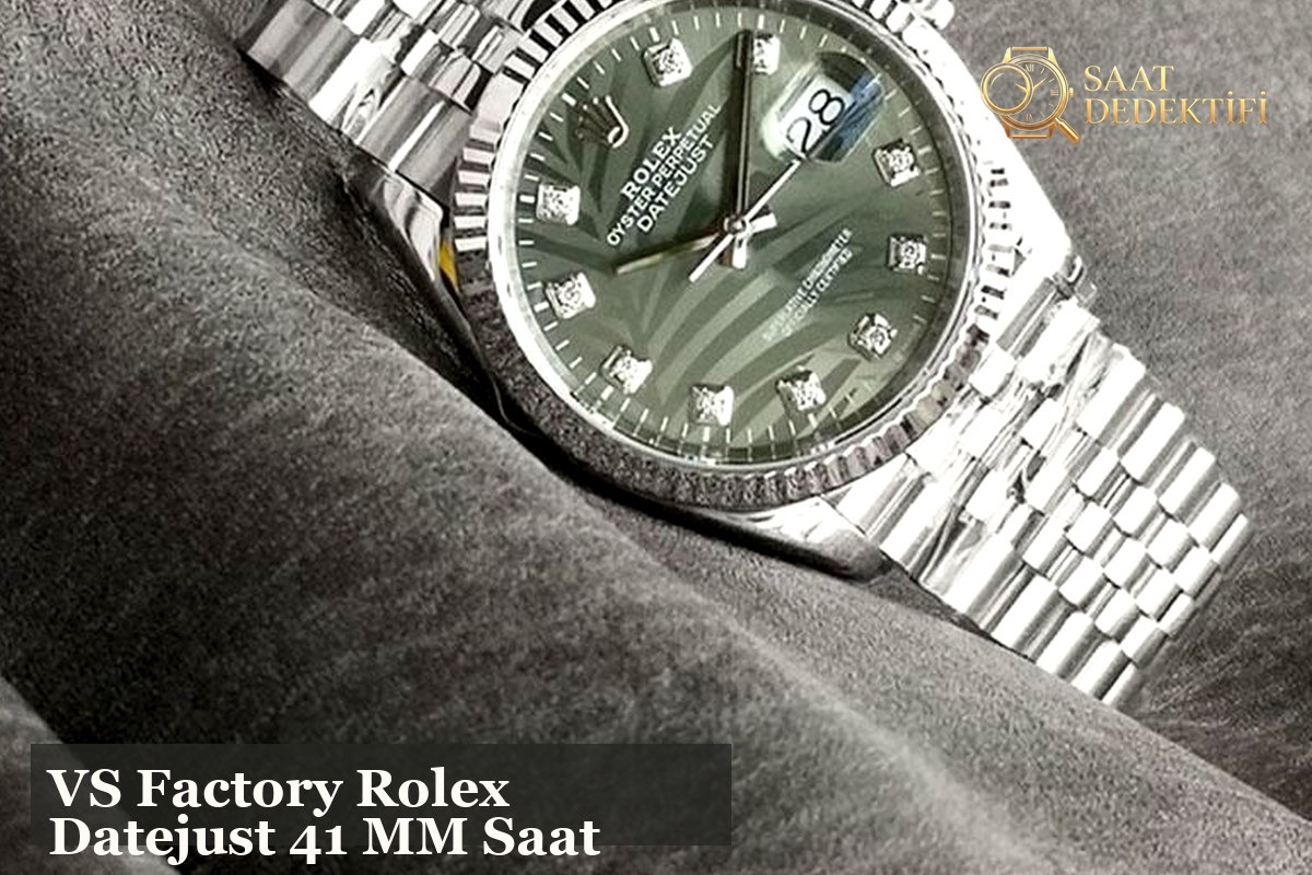 VS Factory Rolex Datejust 41mm Baget Taşlı İndeks İşçiliği İncelemesi - ön görünüm