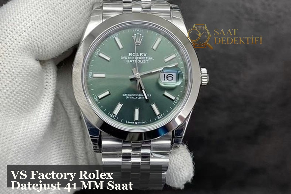 VS Factory Rolex Datejust 41mm Parachrom Mavi Zemberek Dayanımı - ön görünüm