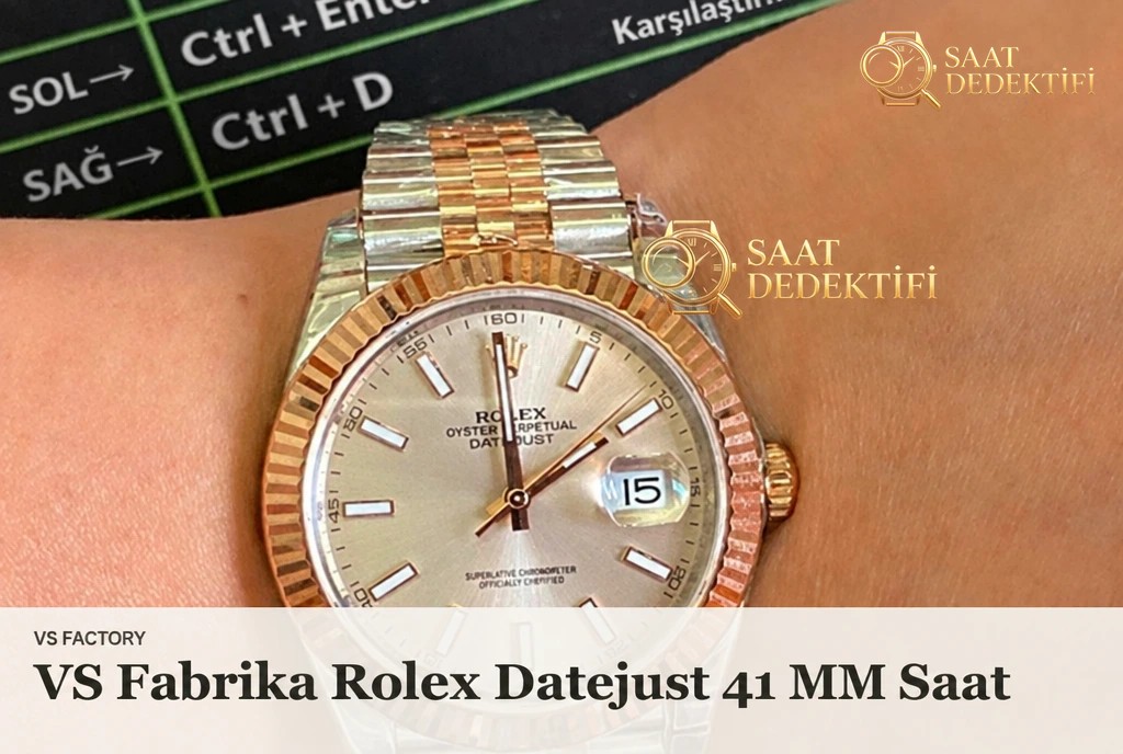 VS Factory Rolex Datejust 41mm Beyaz Kadran Lak Kaplama Kalitesi İncelemesi - ön görünüm